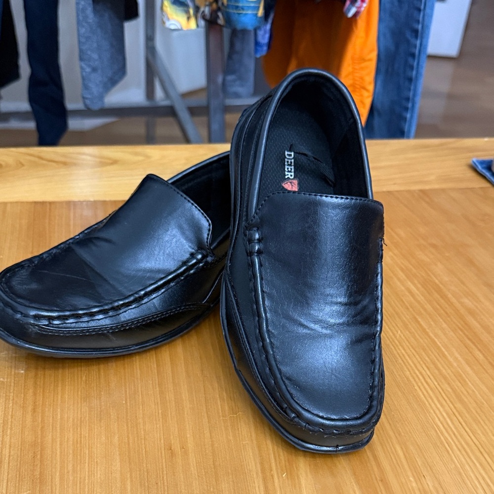 Deer Stags Boy’s Classic Black Slip-On Loafers